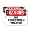 Signmission No Pedestrian Traffic Danger Sign, Vinyl Decal, 10in W x 7in L, 2PK OS-2PACK-DS-D-710-L-19443 - alternate 1